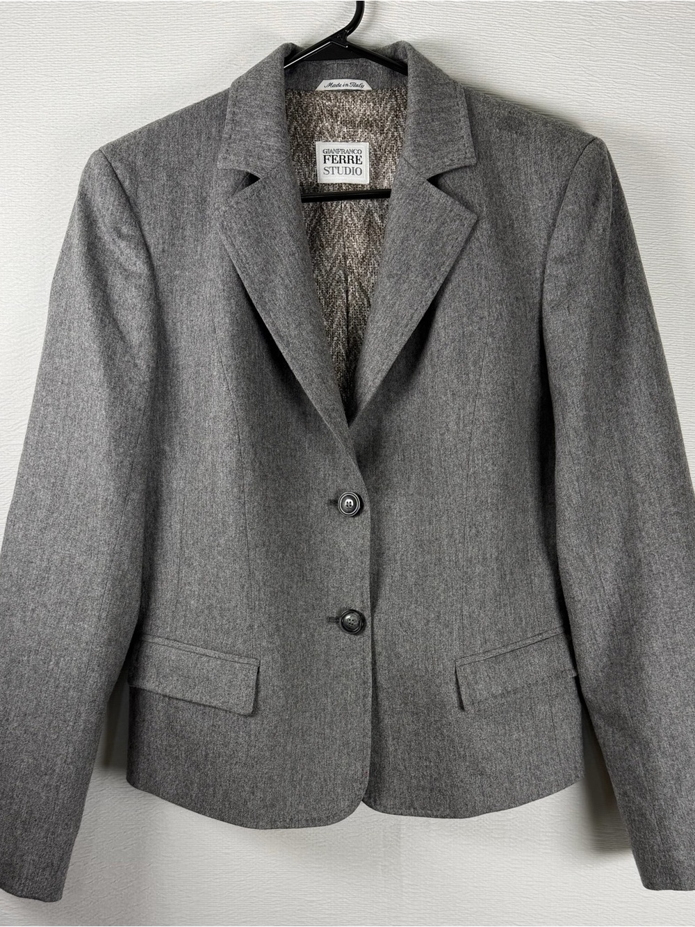 Gianfranco Ferre Gray Tailored Wool-Blend Blazer